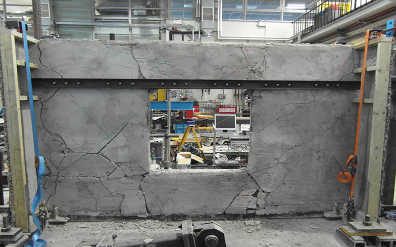 Wall panel design under structural testing at Imperial College, London